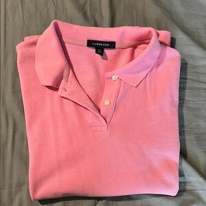 Lands' End Pink Polo Shirt sz medium